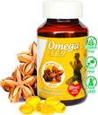 Sikyriah Omega 3, 6 et 9 capsules de softgel l Huile 100% pure Sacha Inchi l 3000mg par jour l Supplément à base de plantes l Acides gras essentiels odorants Source l Non-OGM l