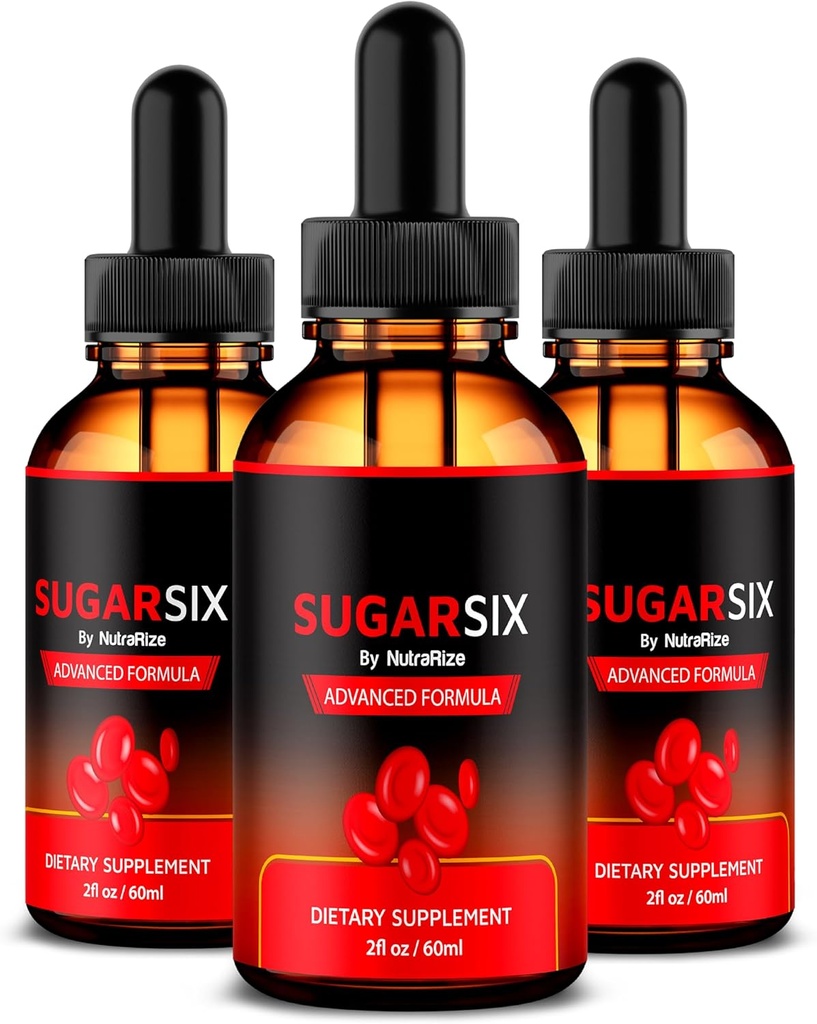 NutraRize (3 Pack) SucreSix gouttes, Sucre Officiel Six Formule liquide, Tout le soutien naturel pour les niveaux stables et sains, goutte à goutte Premium pour maintenir une bonne circulation, sucre Six Avis (90 portions)