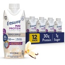 S'assurer que Max Protein Shake de Vanille Française Prêt à boire de 30g Protéines pour la santé musculaire de 1g Sucre, 4g Fibre de 11 fl oz, 12 Pack