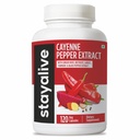 StayAlive Cayenne Capsules de poivre 960mg Super extrait avec gingembre, ail, curcuma, racine de betterave, poivre noir, 120 capsules Cayenne, support cardiovasculaire et système immunitaire, pilules de supplément de capsaicine