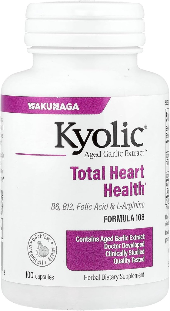 Extrait d'ail d'âge kyolique Formule de santé cardiaque totale 108 - 100 capsules