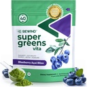 Meilleures Dégustation de poudre Super Greens avec 40+ Superfoods – Delicious Daily Green Powder with Vitamine B12, Zinc, Vitamine C, Magnésium et Calcium – Mélange de jus vert Superfood - Blueberry Acai Flavor