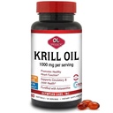 Olympians Labs Antarctic Krill Oil, 1000mg Caps avec Astaxanthin, Omega-3, EPA, DHA, Immune, Joint & Cerveau Support, 60 Softgels