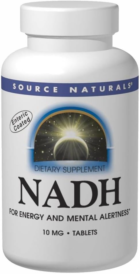 Source Naturals NADH, Coenzyme B-3, pour l'énergie et l'alerte mentale*, 5 mg - 60 comprimés entériques enduits