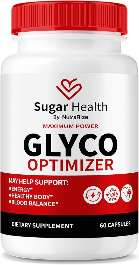 NutraRize Sugar Health Glyco Optimizer Capsules, Formule de sang Premium pour des niveaux sains, Tout supplément naturel pour soutenir le bien-être général, Avis officiels sur la santé du sucre (60 capsules)