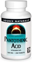 Source Naturals Acide pantothénique 100 mg Vitamine B-5 Supplément alimentaire - 250 comprimés