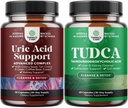 Bundle of Herbal Uric Acid Cleanse and Detox and Advanced TUDCA Liver Support Supplement - Essential Daily Kidney Cleanse and Uric Acid Support - for Gallbladder Liver and Kidney Support