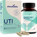 Bandes de dépistage de l'infection urinaire Checkable® (3ct) et compléments UTI D-Mannose Checkable (60ct) Combo Pack
