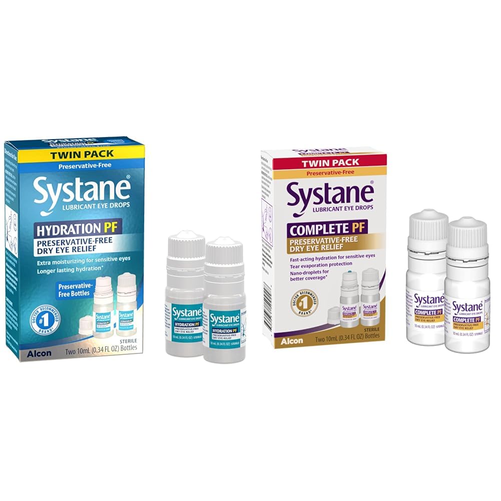 Hydratation de systane gouttes oculaires sans réserve multidoses Sécheresse Relief des yeux Twin Pack (2x10ml) et complet PF gouttes oculaires sans réserve multidoses Sécheresse sans réserve multidoses 20ml (paquet de 2 à 10 ml de bouteilles) (paquet de mai Vary)