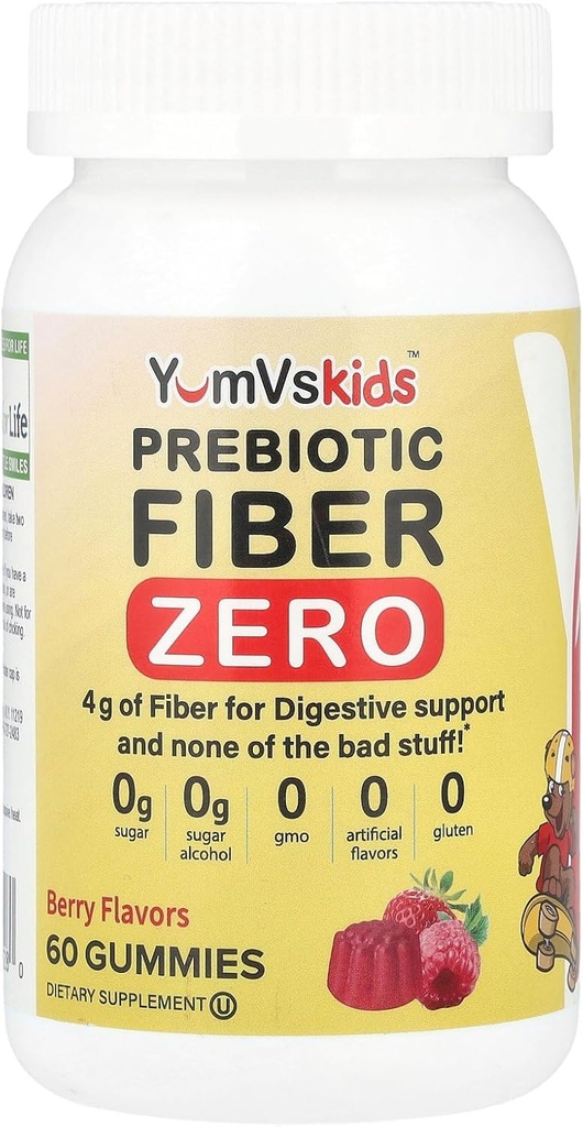 Prébiotique Fibre Zero Gummies pour les enfants par YumVs.Kéto sucre sans chews Gummy pour les enfants de 4g Fibre pour les enfants Constipation Support.