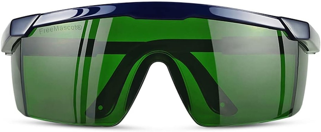 FreeMascot IPL 200nm-2000nm Verres de sécurité laser pour le traitement d'enlèvement de cheveux au laser et la cosmétologie laser Opérateur Protection des yeux avec boîtier (vert)