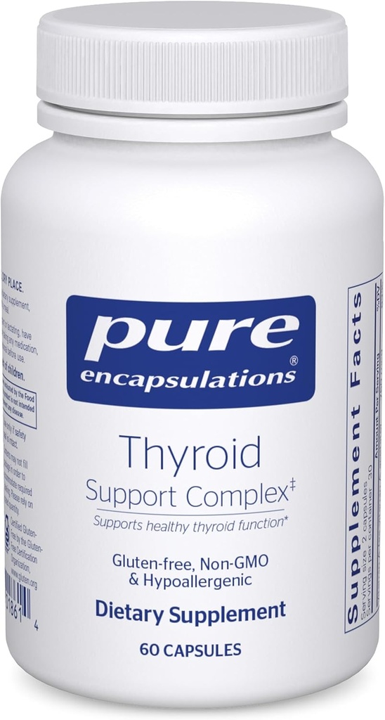 Pure Encapsulations Thyroid Support Complex - Supports Thyroid Health* - Antioxidant Infusion - with Ashwagandha & Iodine - Non-GMO & Vegetarian - 60 Capsules