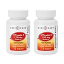 GeriCare Vitamine D 1 250mcg (50 000 UI) Haute puissance, soutient la densité osseuse, la santé musculaire, la fonction immunitaire et l'absorption de calcium, supplément alimentaire une fois par semaine, 12 comtes (paquet de 2)