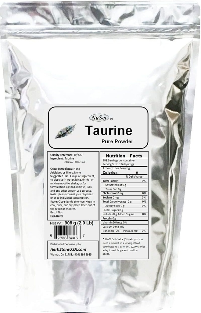 Taurine en vrac poudre pure 2,0 lb JP norme de qualité