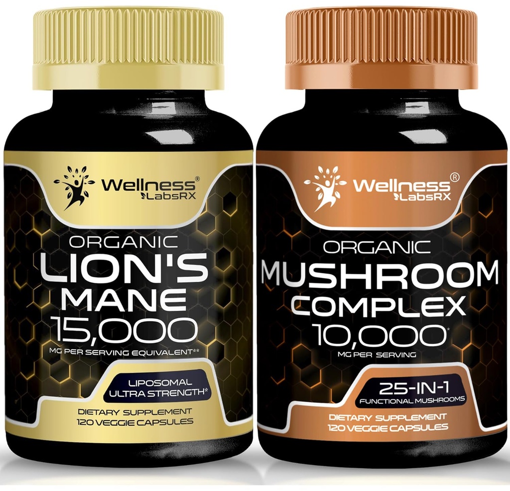 BIEN-ÊTRE LABSRX Lions La Mane Supplément Capsules et Mushroom Capsules