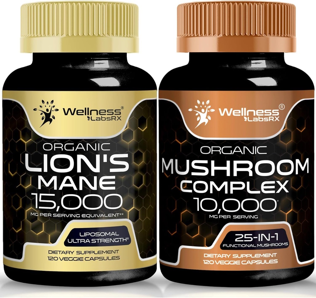 BIEN-ÊTRE LABSRX Lions Lamane Supplément Capsules et Champignons