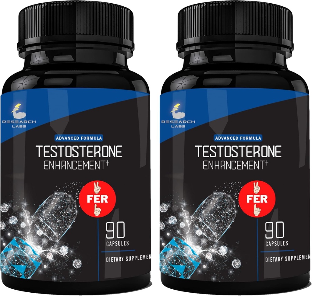 Pharmacienne Recommandée 2 fer 1 Offre 180ct Testostérone Booster Enhancement by Research Labs. Augmenter la force d'énergie musculaire. Saw Palmetto, Tribulus, Tongkat Ali, Horny Goat Weed, Zinc