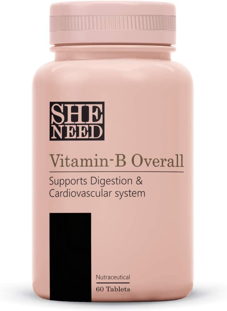 Complexe Vitamine-B avec Vitamine B1,B2,B3,B5,B6,B7,B9,B12 avec VIT-C pour l'énergie, les beaux cheveux.