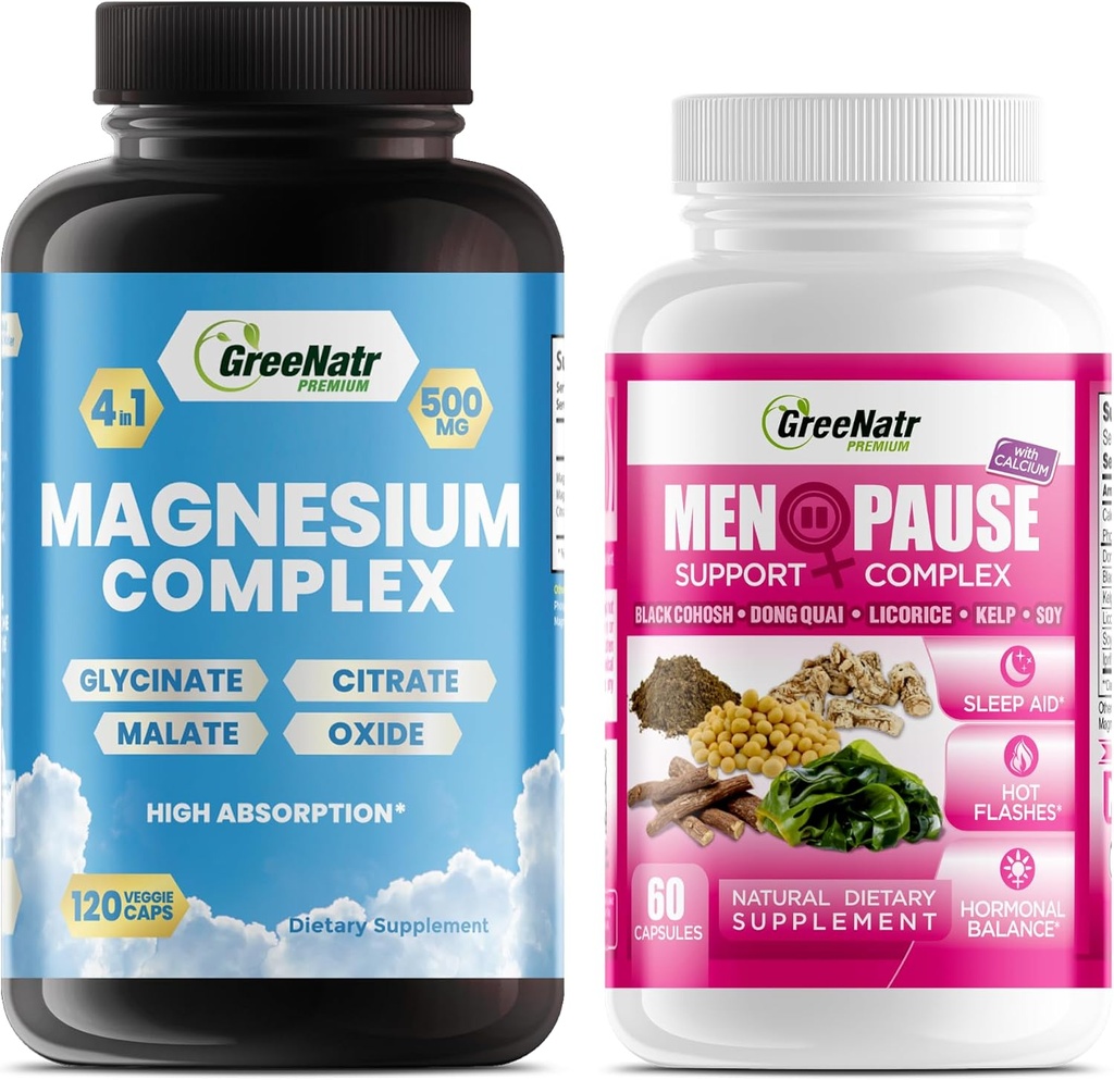 Menopause Support for Hot Flashes and Hormone Balance Plus Magnesium for Better Sleep and Muscle Function
