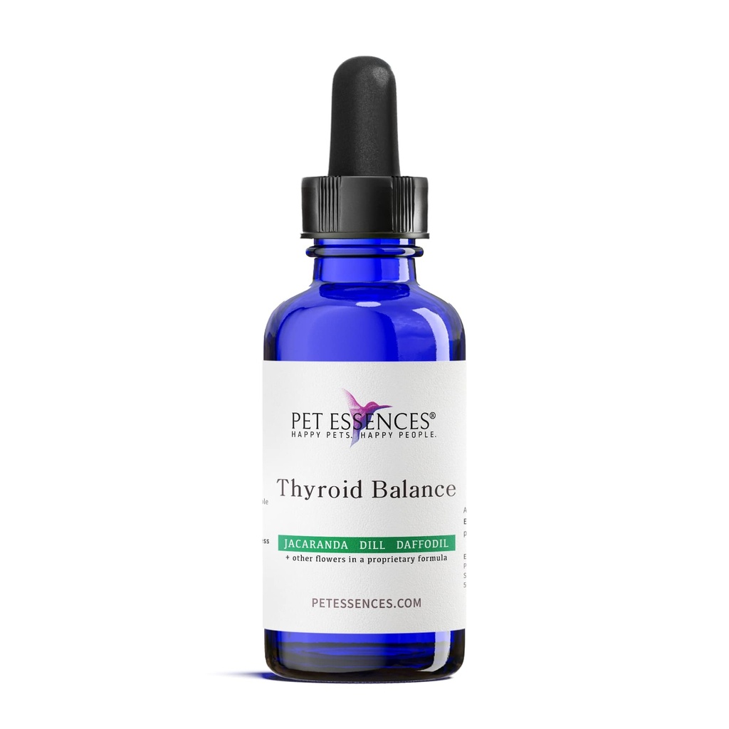 Supplément de soutien thyroïde, 1 oz - Essences de fleurs liquides pour chiens, chats et chevaux, favorise l'équilibre thyroïde et le bien-être émotionnel - formule sûre et facile à utiliser pour toutes les races
