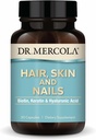 Dr Mercola Cheveux, peau et ongles - Fournit de la biotine, de la kératine et de l'acide hyaluronique - Qualité supérieure - Soutient le vieillissement en santé - Non-OGM, sans gluten et sans soja - 30 capsules (30 portions)