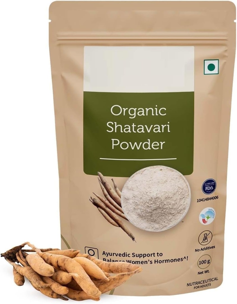 DURJA Bio Shatavari Powder.Support ayurvédique pour équilibrer les hormones des femmes. Supplément à base de plantes.
