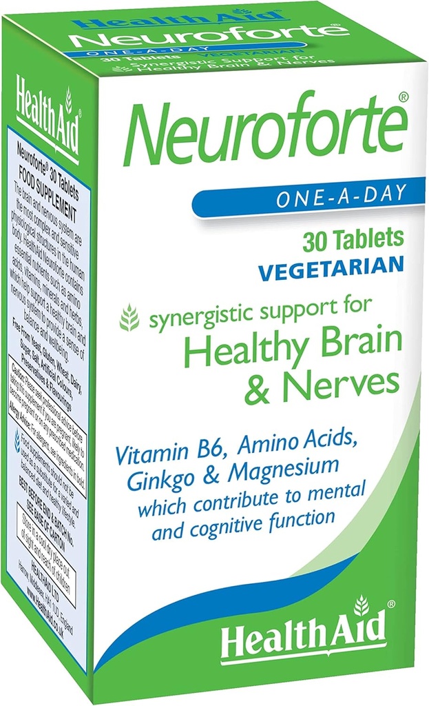 Health Aid NeuroForte (Amino Acid, B Vitamin Complex) 30 Tablets