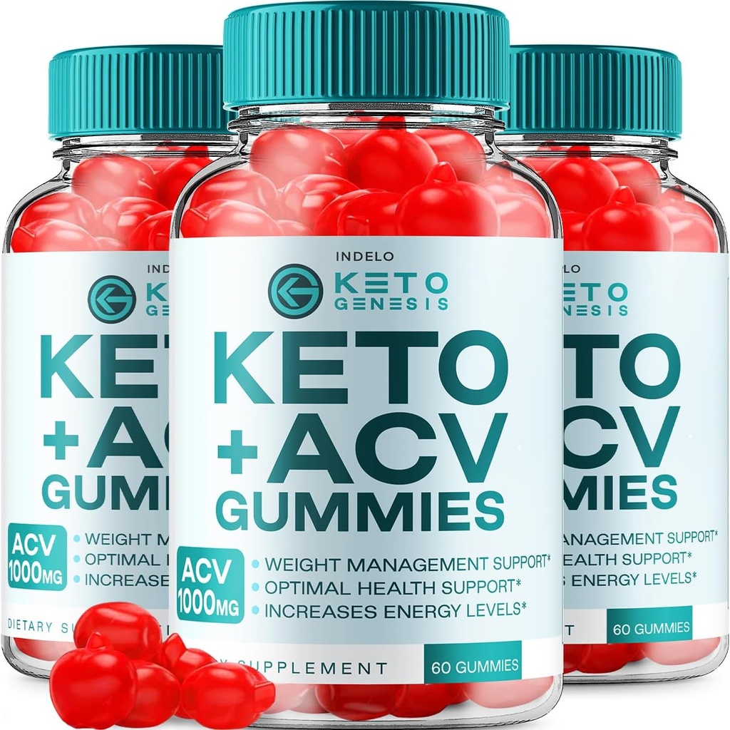 (3 Pack) Gummies Keto Genesis ACV - Gummies avancées Ketogenèse Plus Gestion du poids Gummies ACV vinaigre de cidre de pomme Genesis Gummies Keto ACV Dietary Supplément Reviews (180 Gummies)
