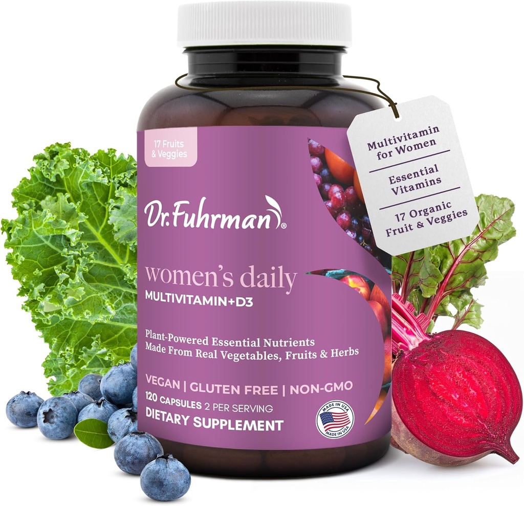 Dr. Fuhrman 2 mois d'approvisionnement multivitamine pour les femmes + D3 Vitamine pour le soutien immunitaire.