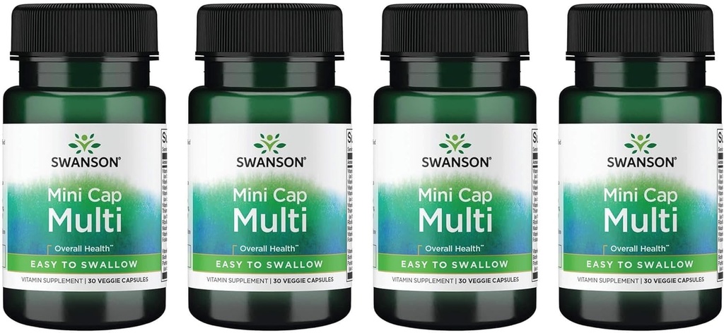 Swanson Daily Multivitamin Without Minerals 30 Veg Capsules (4 Pack)