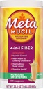 Métamucil, Poudre de Psyllium Husk, non aromatisée avec aucun édulcorant ajouté, 114 portions, Supplément de fibre de 4-en-1, Poudre de fibre de Psyllium Husk quotidienne Aidez à soutenir la santé digestive en favorisant la régularité*