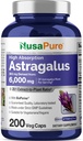 NusaPure Astragalus 20:1 Extrait, 300 mg équivalent à 6 000mg par portion, 200 Capsules de Veggie, Non-OGM et Bioperine