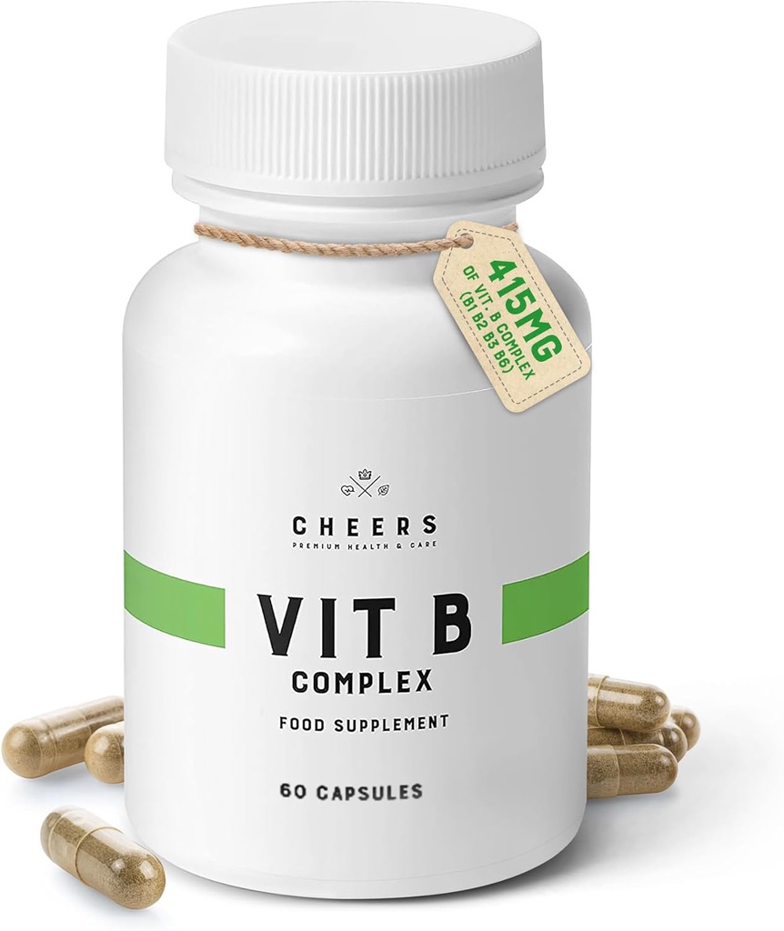 CHEERS Supplément complexe Vitamine B 113,5mg Vitamines B complètes avec B1, B2, B3, B6, B12.