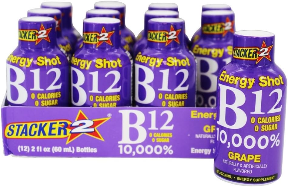Sticker 2 Grape B12 Energy Shoot, 2oz (12 Pack)