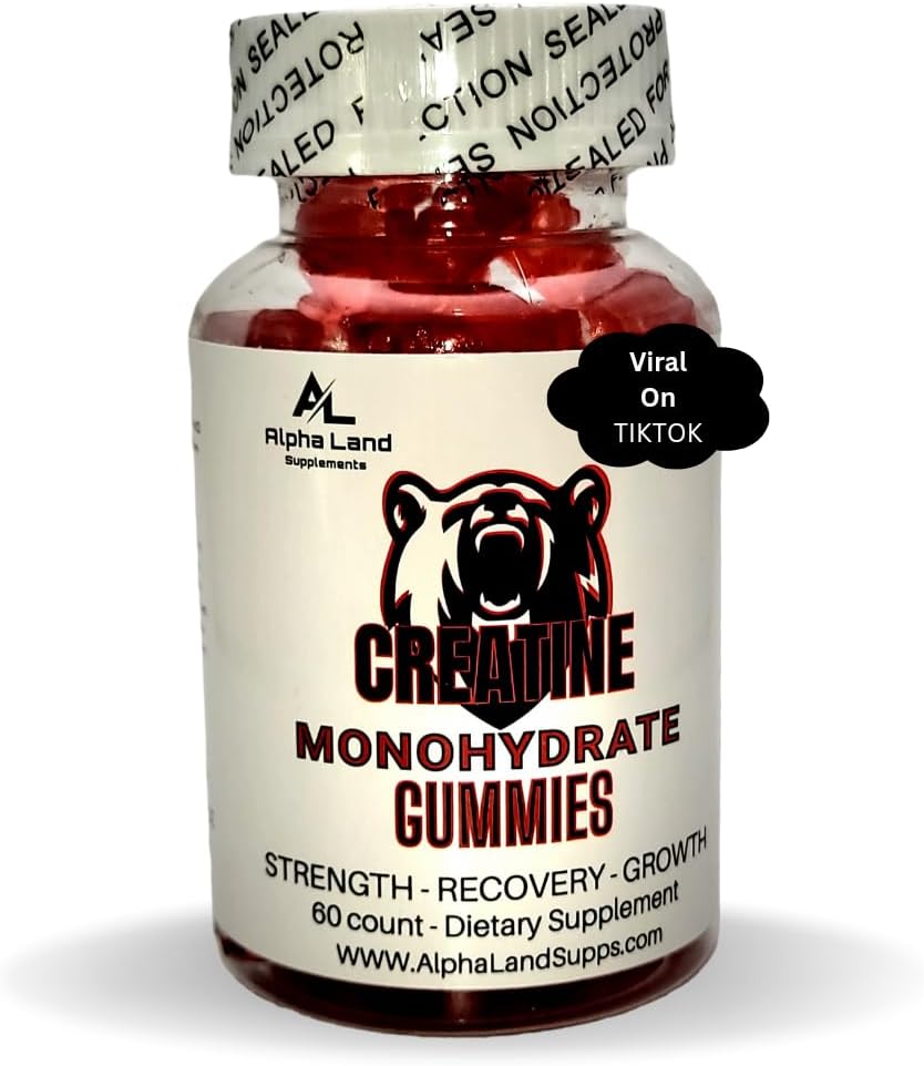 Gommies monohydratées créatine- 5g- 30 portions - Ours gommy créatine végétalien pour la croissance musculaire, la récupération musculaire, la récupération d'entraînement, la santé du cerveau - Pas de phase de chargement - Pas de ballonnement