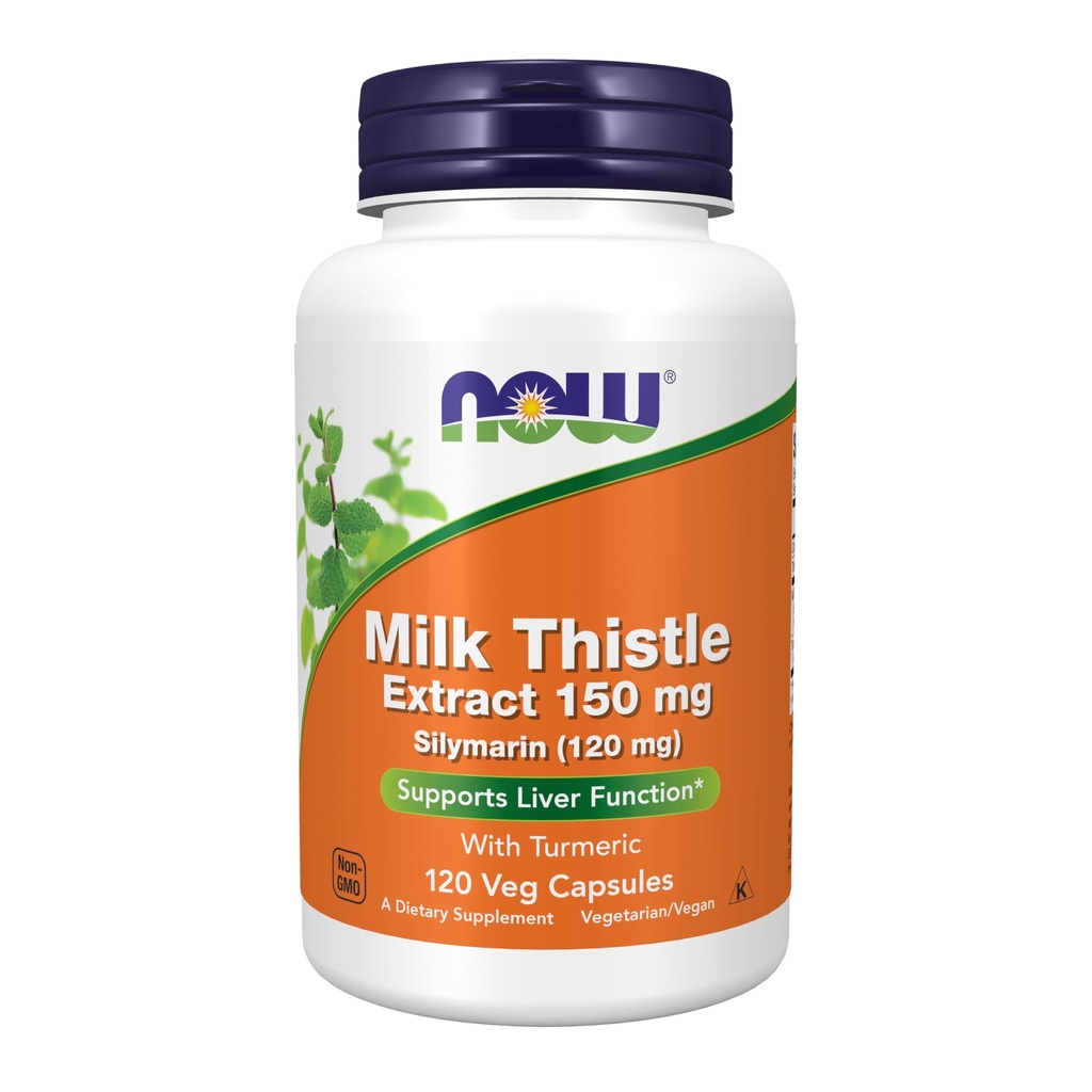 MAINTENANT Aliments suppléments, extrait de chardon de lait silymarin 150 mg avec curcuma, soutient la fonction hépatique*, 120 gélules