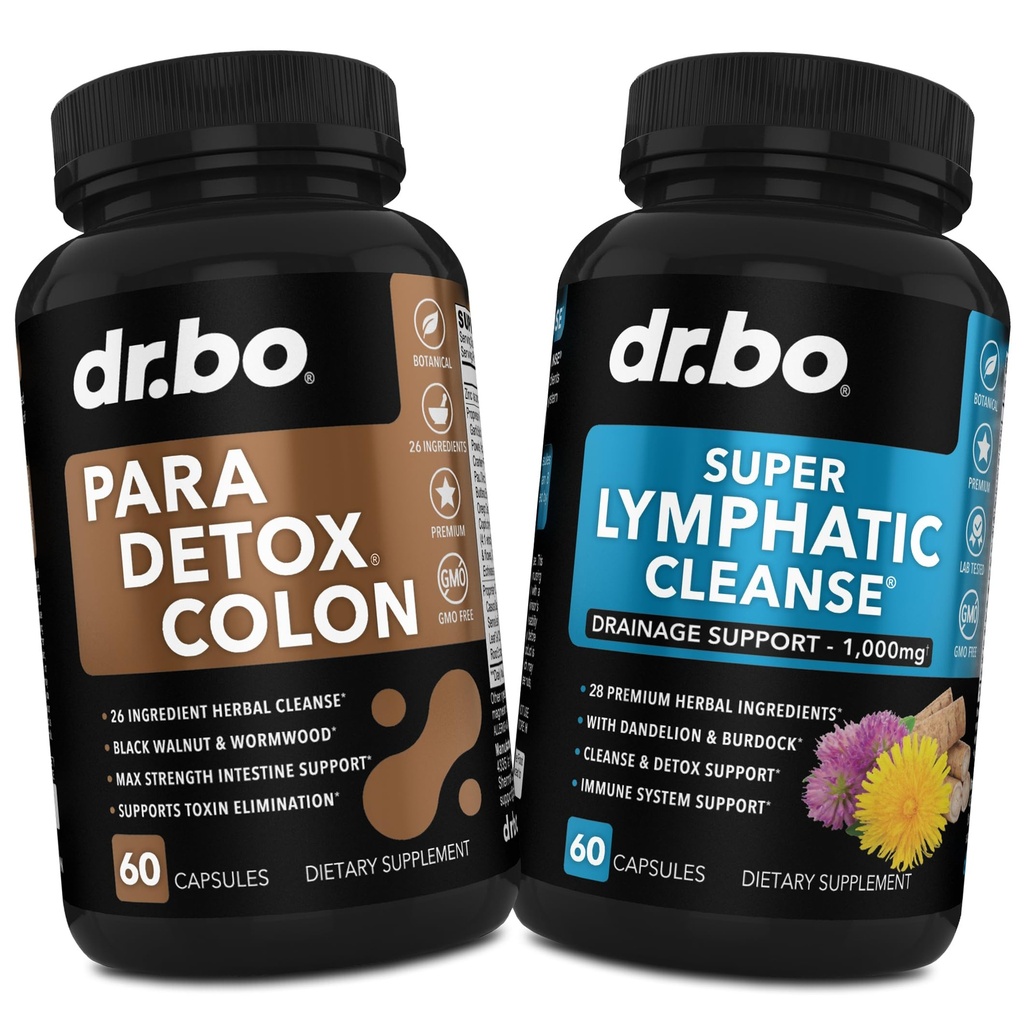 Colon Cleanse Pills Body Detox & Lymphatique Drainage - Nettoyeur de garde intestinal pour Stomach Gut & Lymph Support Suppléments Pills - Lymphatique Support Lymphatique Nœud Detox Nettoyant Système Drainage