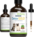 Détox d'or pour chiens et chats pour le bien-être de l'animal - Détoxification douce et soutien à l'élimination, soins du système immunitaire, nébulosité, chardon béni - supplément à base de plantes de forme vétérinaire 4 oz (118 ml)