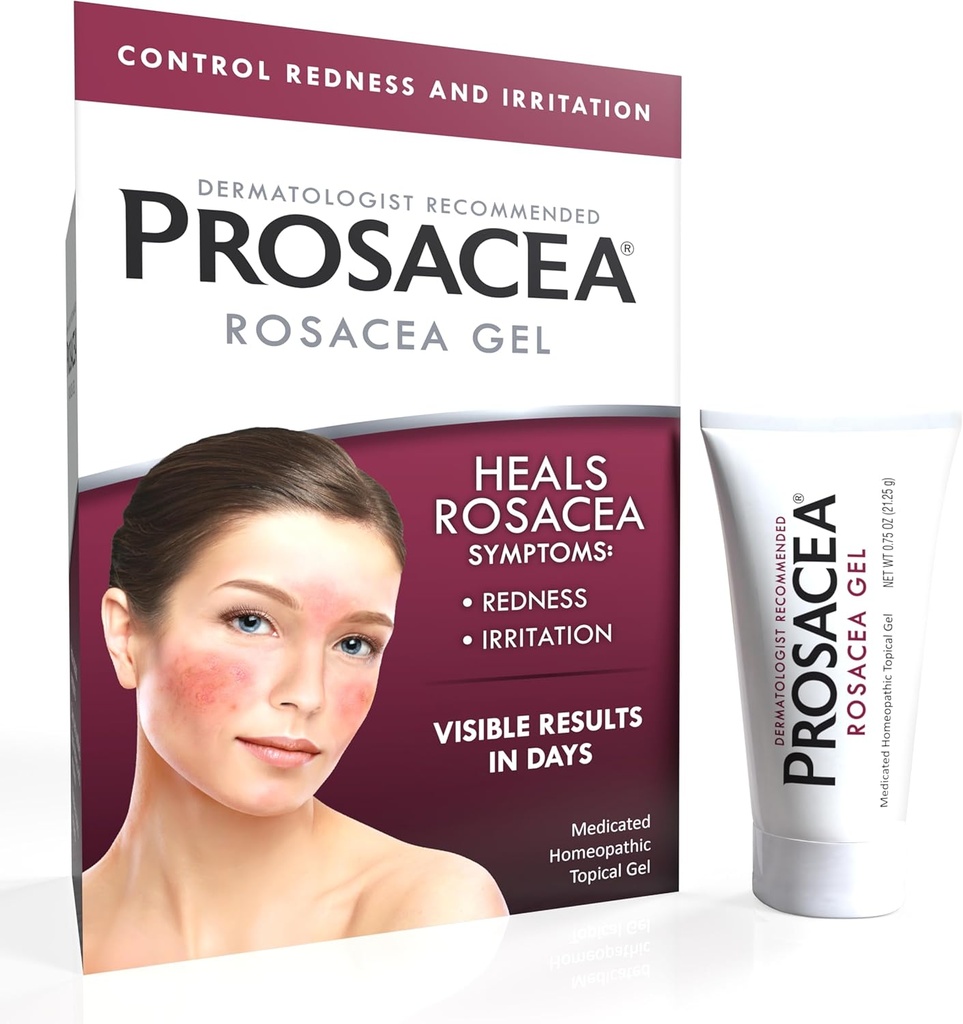 Prosacée - Traitement médicamenté Rosacea pour le visage - Guéris Rosacea Symptômes de la rougeur, des boutons et de l'irritation - Sans fragrance - 0.75 oz