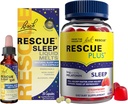 RESCUE Nighttime Sleep Aid Bundle, 3Pk - Bach Sleep Kids Dropper, 10mL Sleep Liquid Melts, 28Ct Plus Sleep Gummies avec 5mg Melatonine/dose, 60Ct