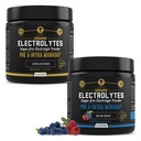 MMA Nutrition HRDWRK 100 portions Kéto électrolytes Poudre Hydratation sans sucre - Poudre d'électrolyte pour stimuler l'endurance et réduire la fatigue avec supplément d'électrolytes - Ensemble de framboises bleues et non aromatisées