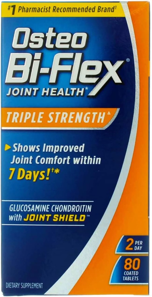 Comprimés enrobés de santé Osteo Bi-Flex Triple Strength - 80ct, boîte de 2