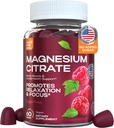 Suppléments gommy de magnésium pour adultes - 180 Mg pour la santé nerveuse, musculaire et cardiovasculaire, favorise le sommeil reposant - 60 Compte