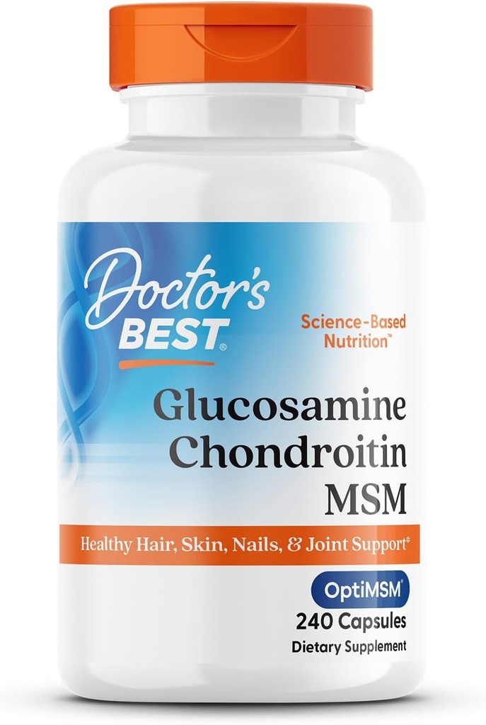Meilleur Msm de la glucosamine avec des capsules OptiMSM, soutient la structure articulaire saine, la fonction et le confort, non-OGM, sans gluten, sans soja, 240 Nombre (paquet de 1)