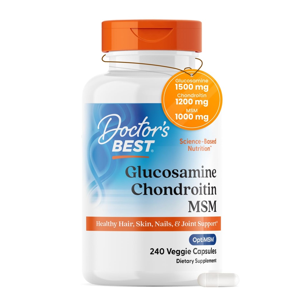 Meilleur Msm de la glucosamine avec des capsules OptiMSM, soutient la structure articulaire saine, la fonction et le confort, non-OGM, sans gluten, sans soja, 240 Nombre (paquet de 1)