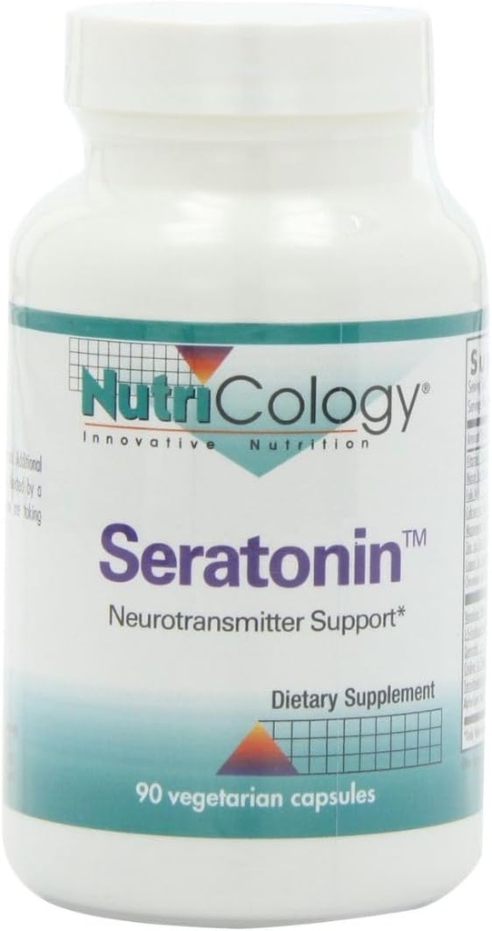 Nutricologie Supplément sératonine - sérotonine pour les hommes et les femmes, support calm, 5-HTP, sommeil sérique, norépinéphrine, capsules végétariennes - 90 Compte