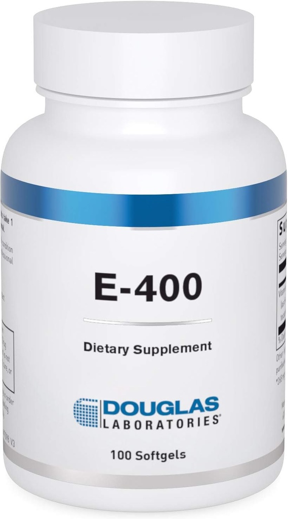 Douglas Laboratories E-400.00 Vitamine E pour la protection antioxydante et le soutien cardiovasculaire.100 Capsules