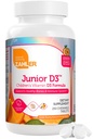 Zahler Junior D3 Vitamines 1000 UI - Vitamine D3 à croquer pour les enfants pour soutenir la santé des os, des dents et des immunes - Casher Kids Orange Flavor - 250 Comte.