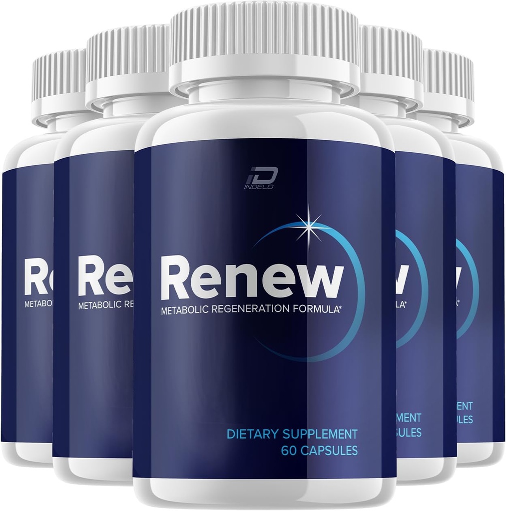 Renouveler le supplément Capsules, Renouveler la formule de régénération métabolique, Renouveler les pilules, Renouveler les capsules Critiques, Renouveler la force maximale (5 Pack - 300 Capsules)