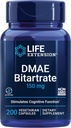 Extension de la durée de vie Bitartrate DMAE, supporte la production de neurotransmetteurs, 6 mois d'approvisionnement, sans gluten, non-OGM, végétarien, 200 capsules